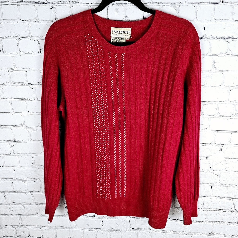 VINTAGE | Valenti lambswool & angora rabbit hair knit long sleeve sweater